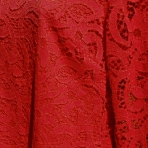 Nanette Lepore Red Lace Blouse NWT Retail $99- - Picture 4 of 7